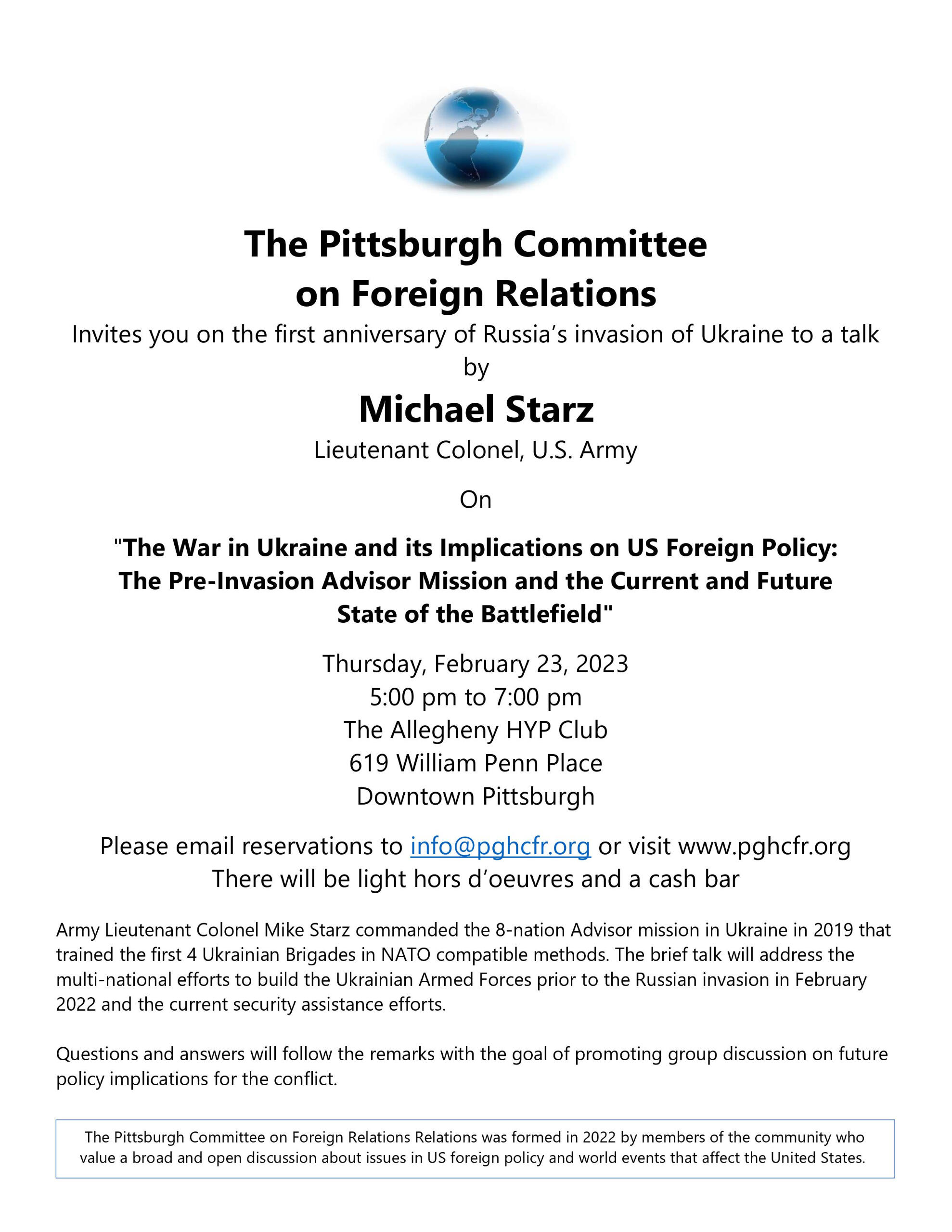 The Pittsburgh Committee on Foreign Relations