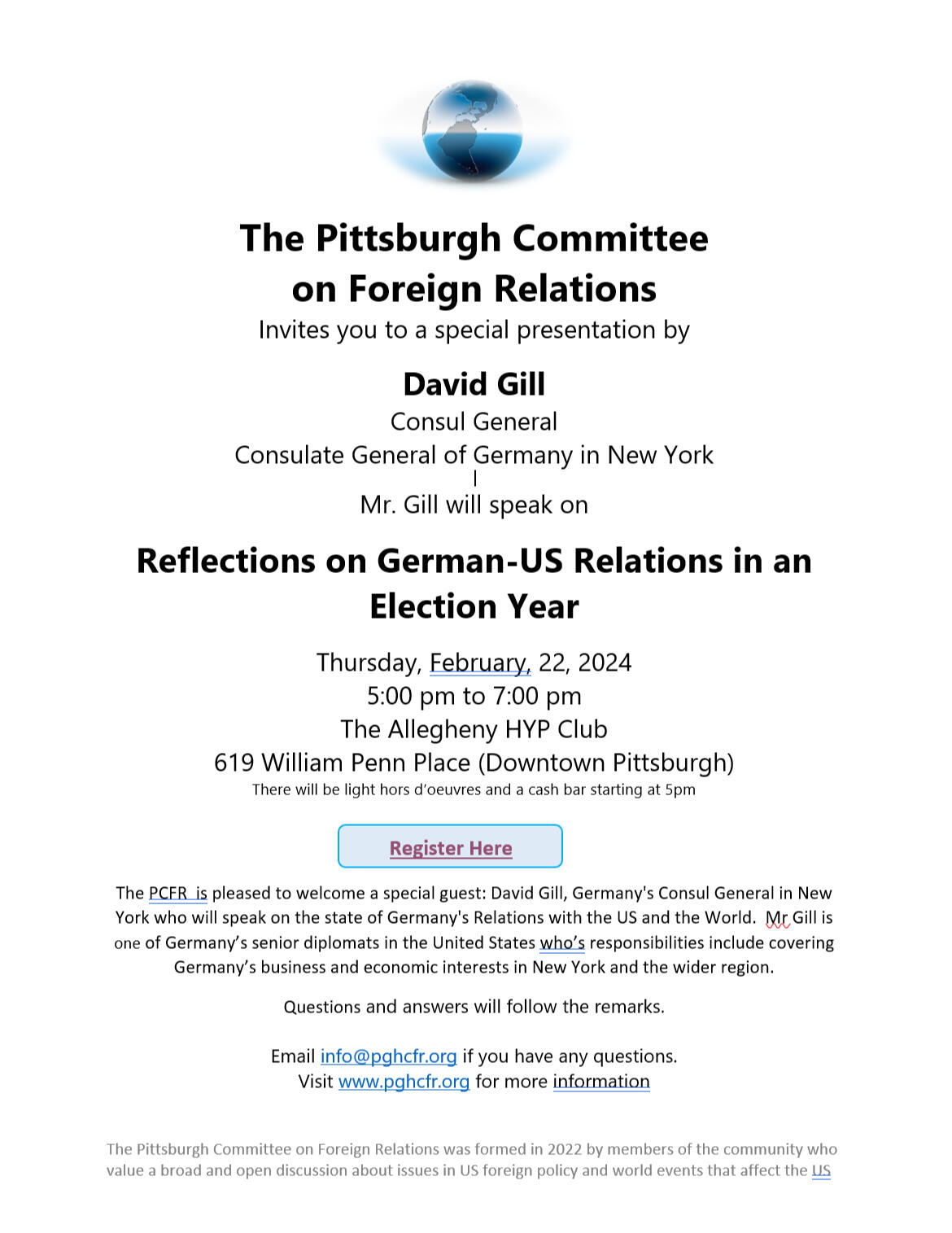 The Pittsburgh Committee on Foreign Relations