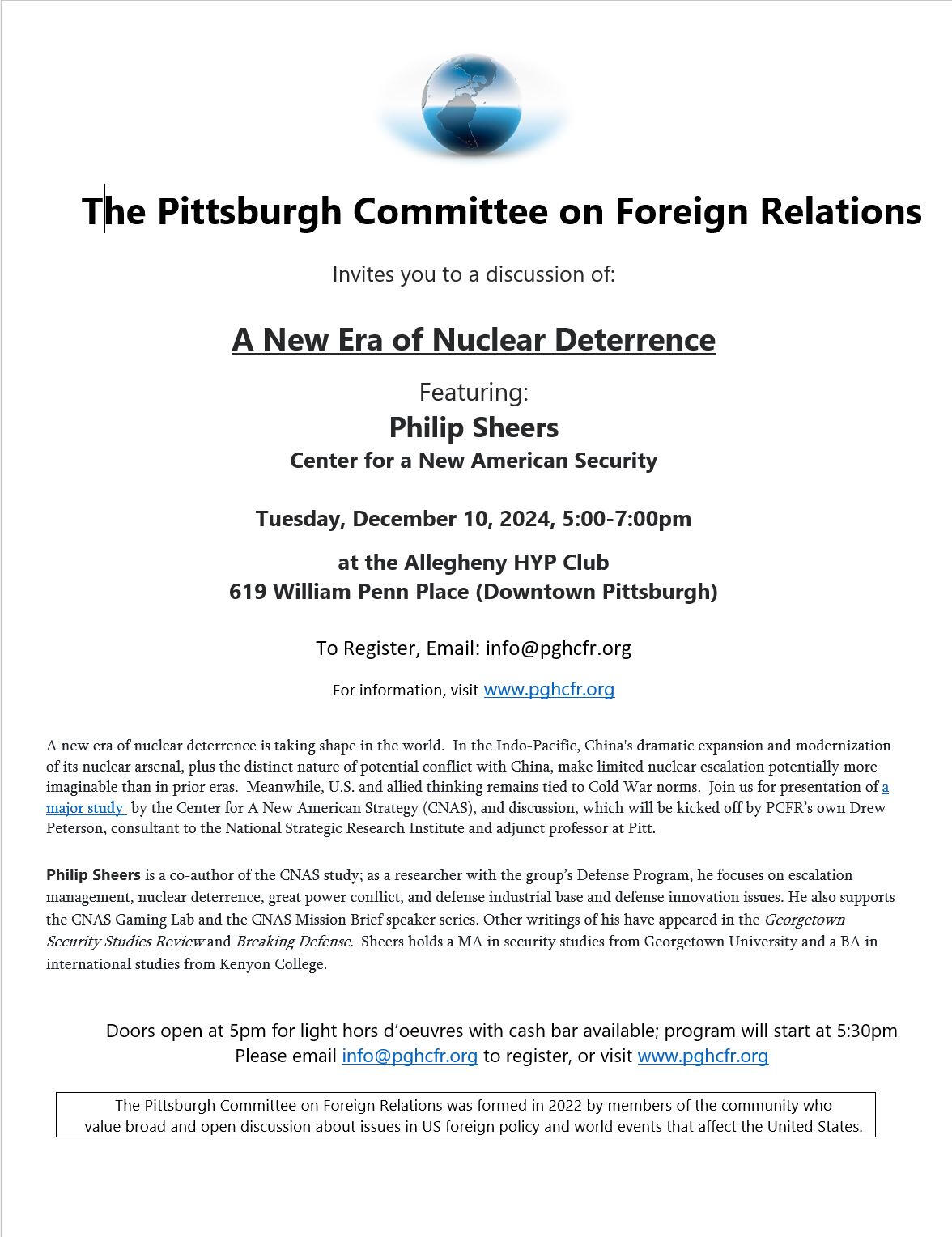 The Pittsburgh Committee on Foreign Relations